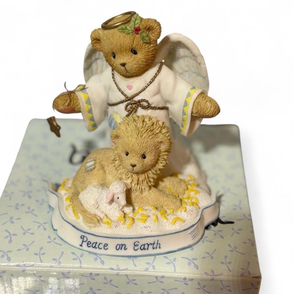 Enesco Cherished Teddies Piece On Earth With Box And Certificate